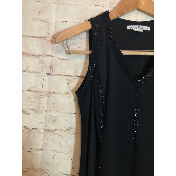 Vintage Votre Nom Dress Womens Medium Black Beaded LBD Flapper Party - Picture 6 of 10